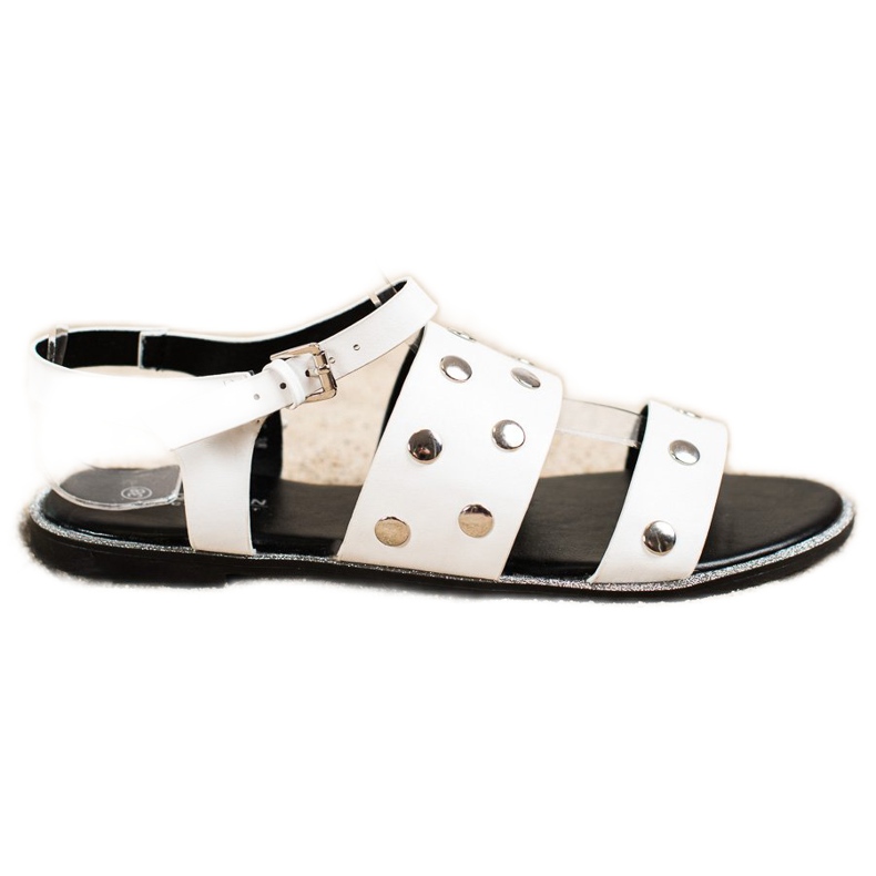 Goodin Sandalias blancas con pedrería blanco