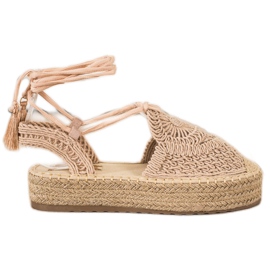 Seastar Alpargatas atadas en la plataforma beige