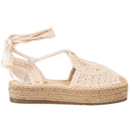 Seastar Alpargatas atadas en la plataforma beige