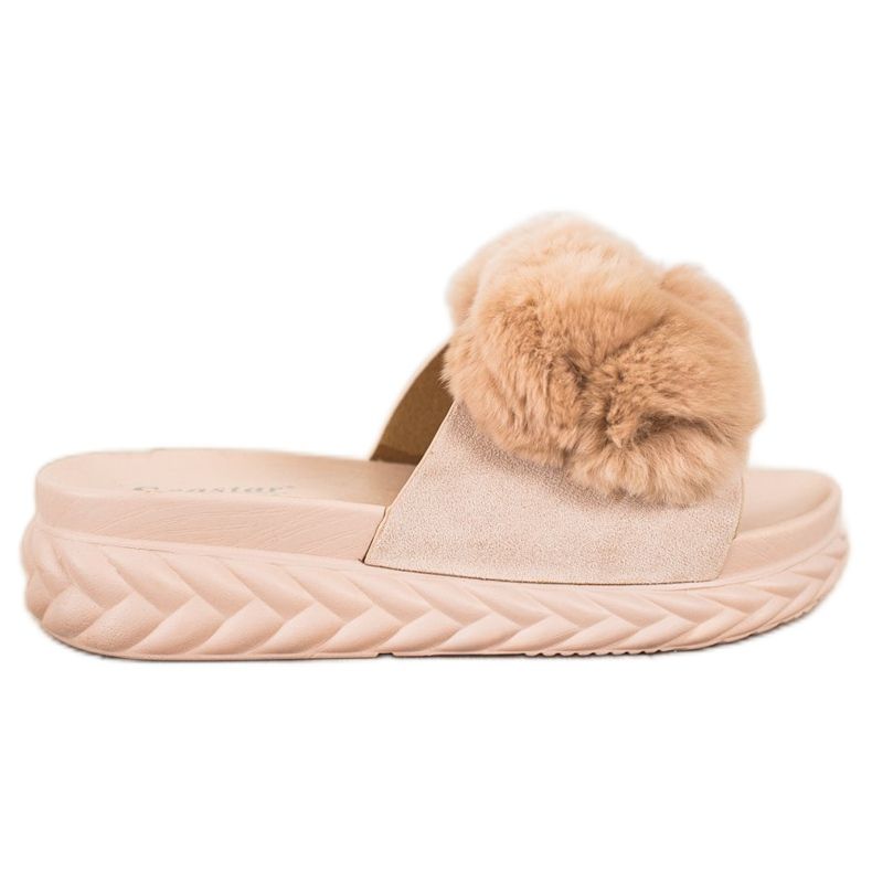 Seastar Pantuflas beige con pelo