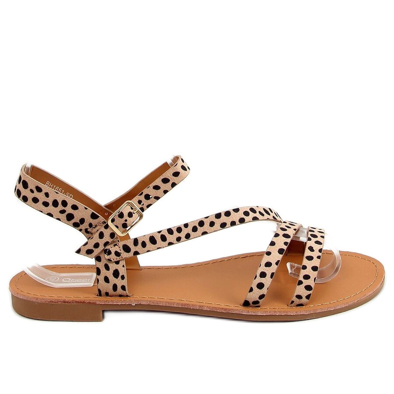 Sandalias de mujer con lunares BH1651-SD Beige