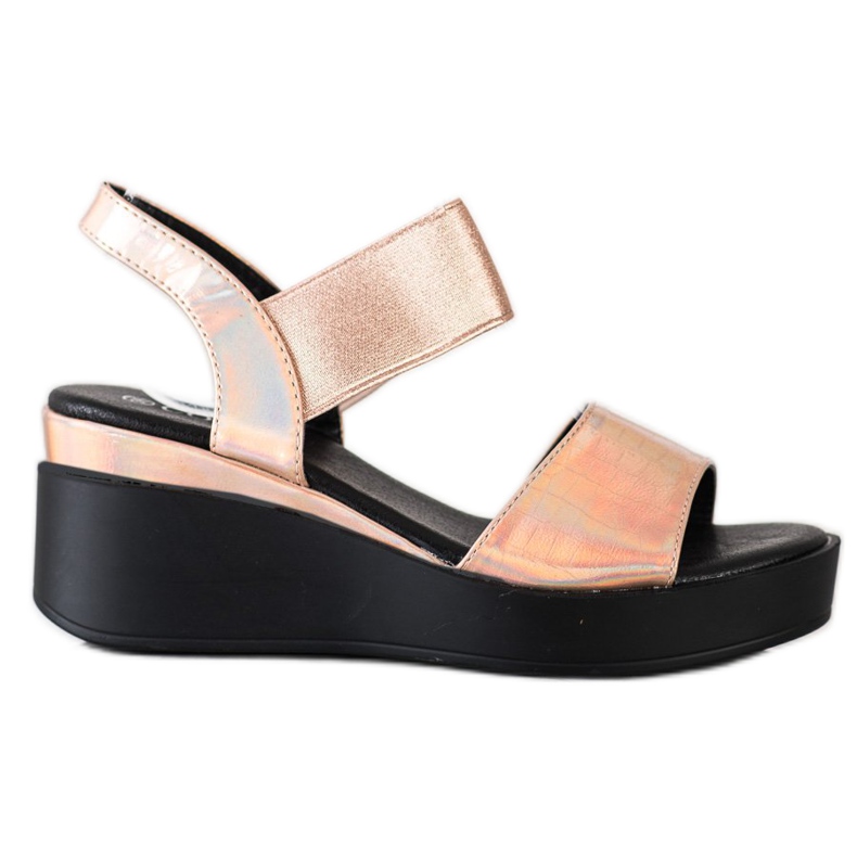 Coura Sandalias de cuña brillantes dorado