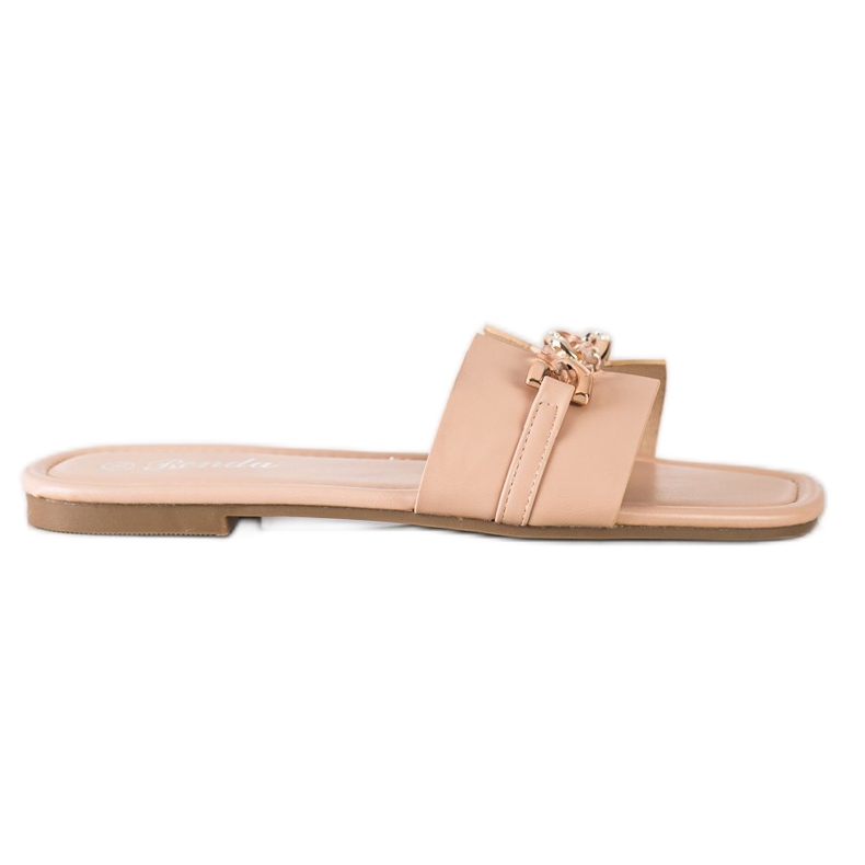 Renda Pantuflas Elegantes Con Adorno beige