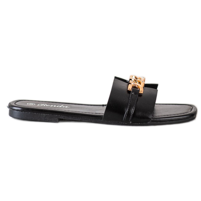 Renda Pantuflas Elegantes Con Adorno negro