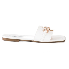 Renda Pantuflas Elegantes Con Adorno blanco
