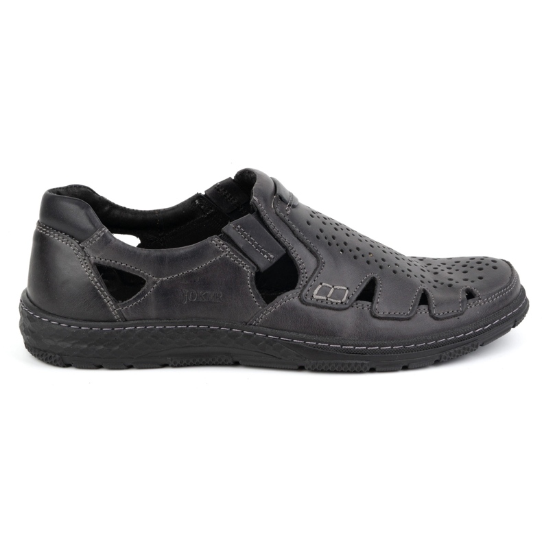 Joker Zapatos de verano para hombre en piel, slip-on 500J gris
