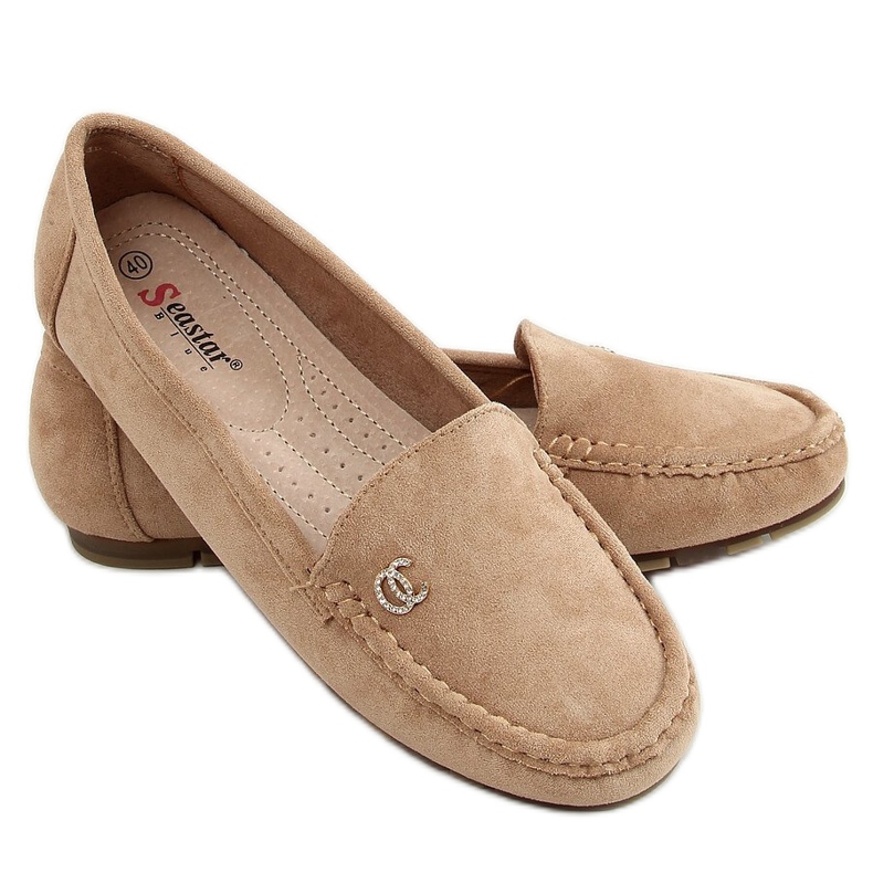 Mocasines de mujer beige oscuro GS14P Khaki caqui Mocasines de mujer beige oscuro GS14P Khaki caqui