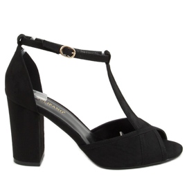 Sandalias negras de tacón P1L1798-3 Black negro