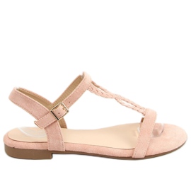 Sandalias de ante rosa Z5721 Pink