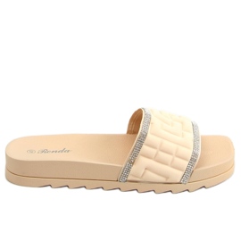 Zapatillas de mujer beige 35-211 Beige