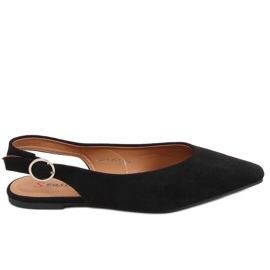 Bailarinas negras con tacones abiertos SD01P Black negro