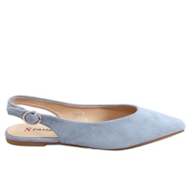 Bailarinas de tacón abierto azul SD01P Denim Blue