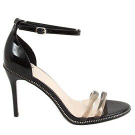 Sandalias negras de tacón alto P2L6735-6 Negro