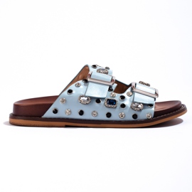Seastar Chanclas de moda con cristales. azul