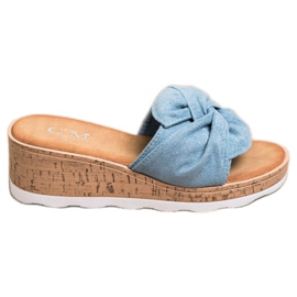 Cm Paris Sandalias de cuña de ante azul