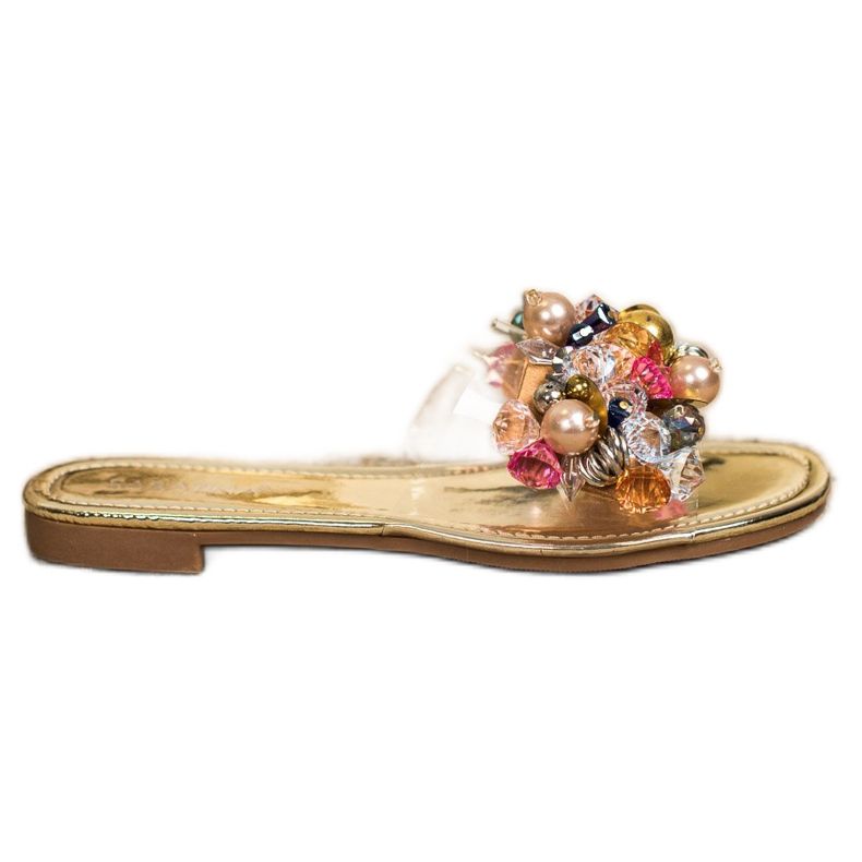 Sabatina Pantuflas Transparentes Con Adornos dorado Sabatina Pantuflas Transparentes Con Adornos dorado