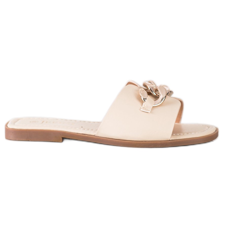 SHELOVET Pantuflas Con Decoración Dorada beige