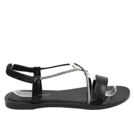 Sandalias negras con circonitas 6793 Negro