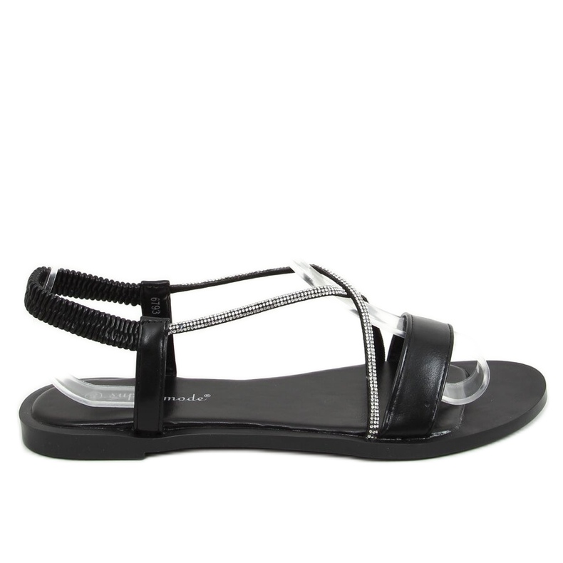 Sandalias negras con circonitas 6793 Negro