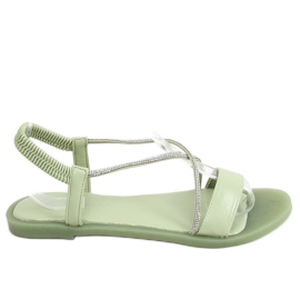 Sandalias con circonita aguamarina 6793 Verde