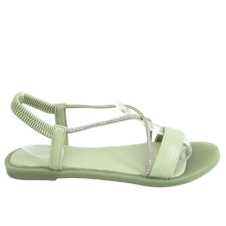 Sandalias con circonita aguamarina 6793 Verde
