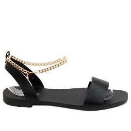 Sandalias negras con cadena HY23-11 Negro Sandalias negras con cadena HY23-11 Negro