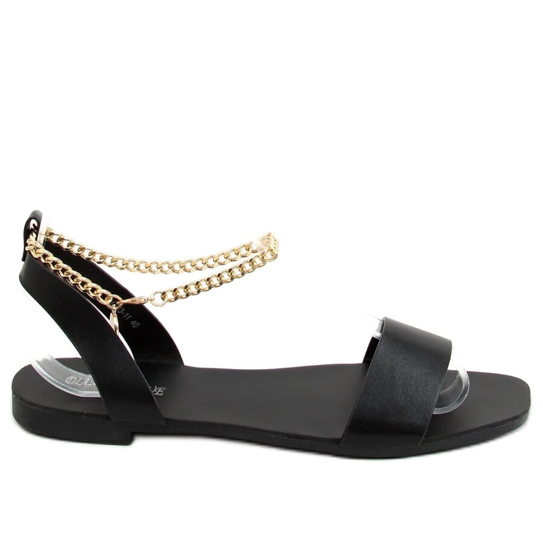 Sandalias negras con cadena HY23-11 Negro