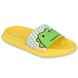 Pantuflas de espuma para niños Befado - amarillo 152X003 verde Pantuflas de espuma para niños Befado - amarillo 152X003 verde
