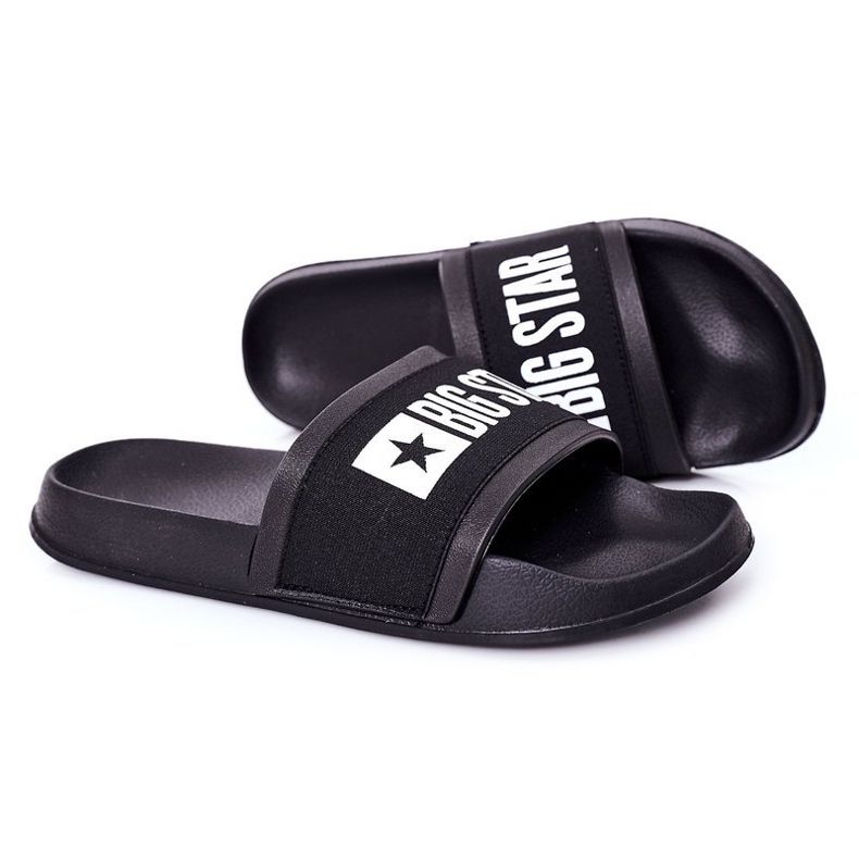 Pantuflas negras Big Star HH174831 para hombre negro