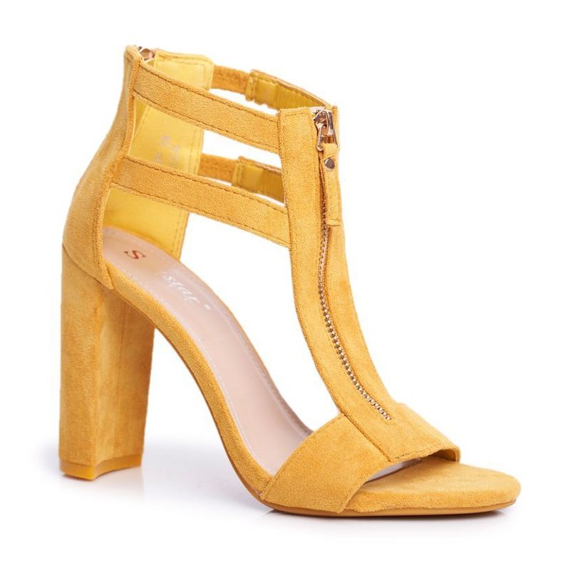 SEA Sandalias de Mujer en Tacón Ante Amarillo Folly LE070P