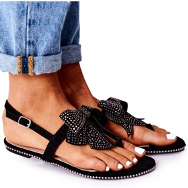 Sandalias Japonesas Con Lazo Lu Boo Negra negro