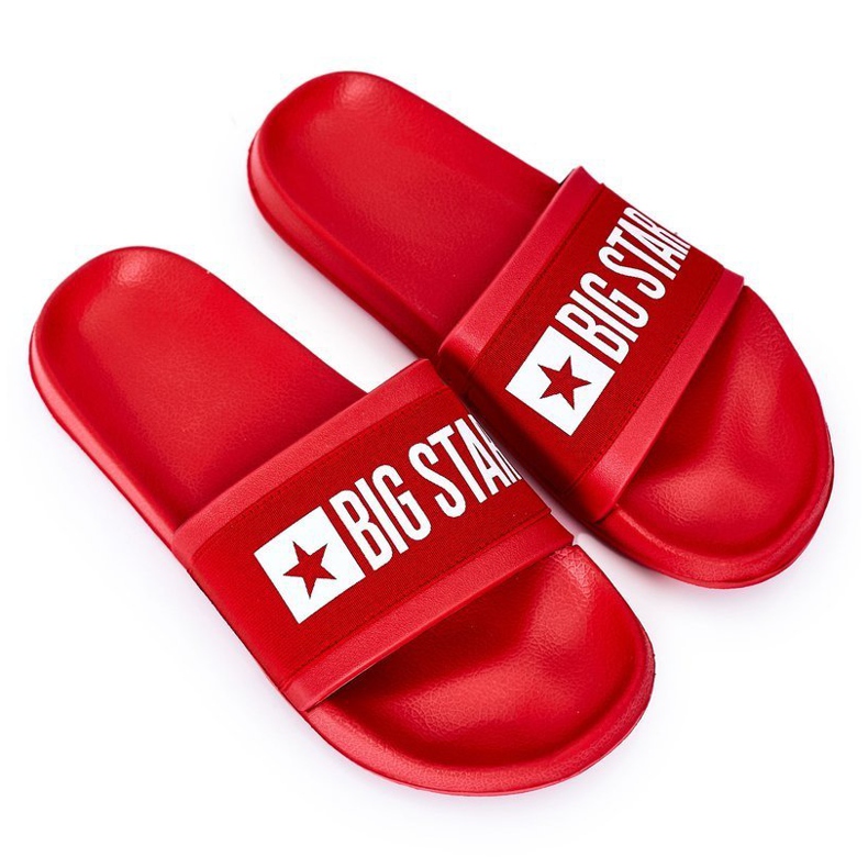 Pantuflas rojas Big Star HH174832 para hombre rojo