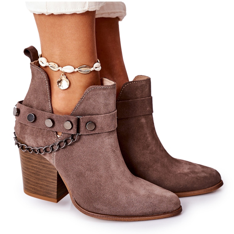 Botas de terciopelo en una barra Lewski Shoes 2880 Brown marrón