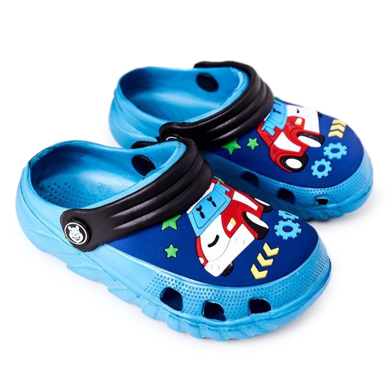 Pantuflas Niños Espuma Crocs Azul Negro Oscar