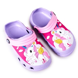 Pantuflas Niños Espuma Crocs Violet Pink Oscar violeta rosado Pantuflas Niños Espuma Crocs Violet Pink Oscar violeta rosado