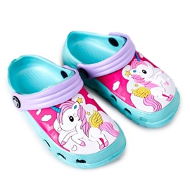 Pantuflas Niños Espuma Crocs Verde Violeta Oscar