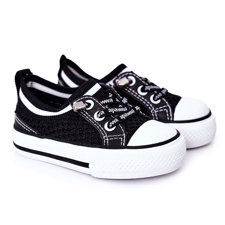 Apawwa Zapatos deportivos negros Airy Kids Club para niños