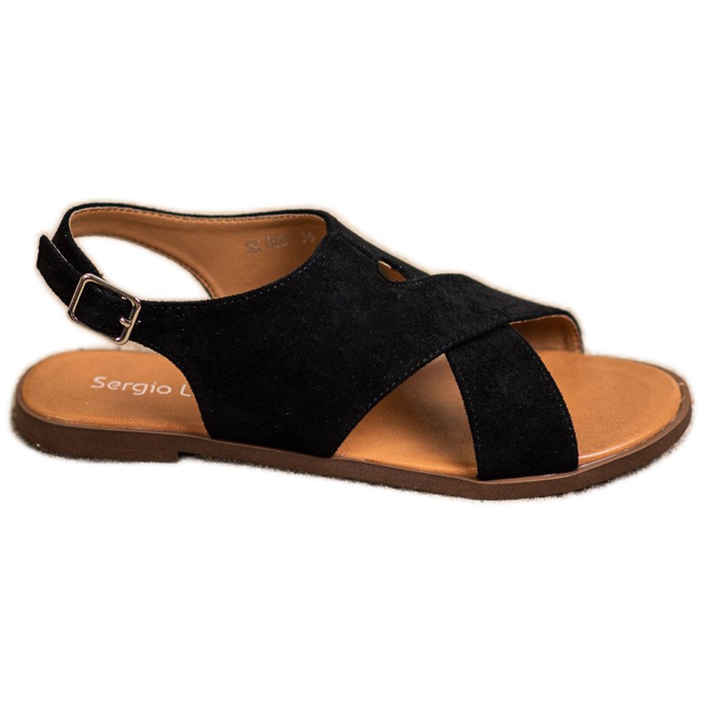 Sergio Leone Sandalias planas negras negro