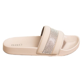 SHELOVET Pantuflas Con Circonita Cúbica beige