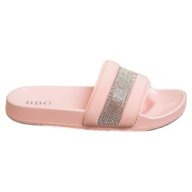 SHELOVET Pantuflas Con Circonita Cúbica rosado