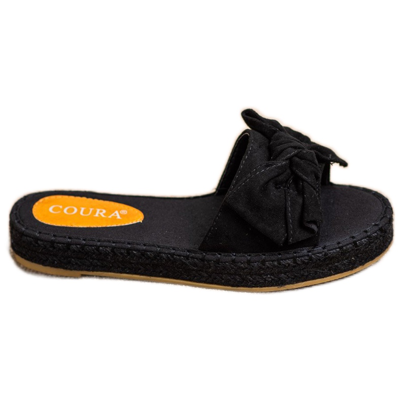 Coura Pantuflas Alpargatas Con Lazo negro