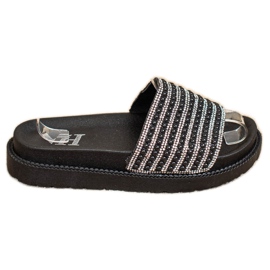 SHELOVET Pantuflas En La Plataforma Con Circonita negro