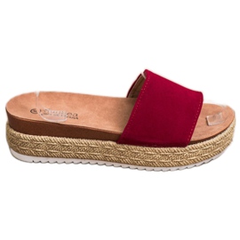 SHELOVET Zapatillas clásicas en la plataforma rojo
