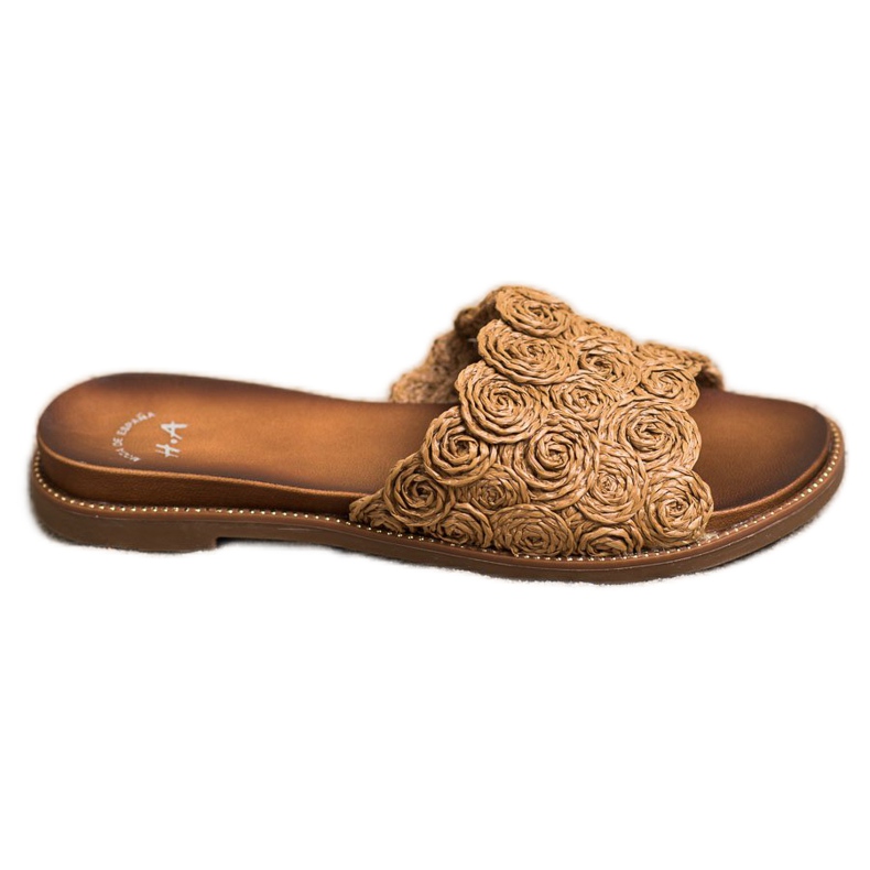 SHELOVET Pantuflas Trenzadas Marrones marrón