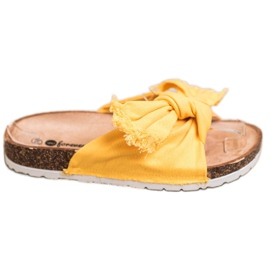 Forever Folie Cómodas pantuflas textiles amarillo