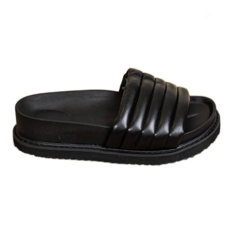 Seastar Pantuflas de Piel Eco Ligera negro