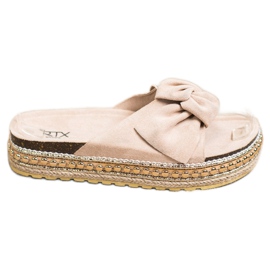 SHELOVET Pantuflas Alpargatas Con Lazo beige