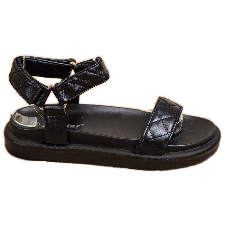 Seastar Sandalias negras con cuero ecológico negro