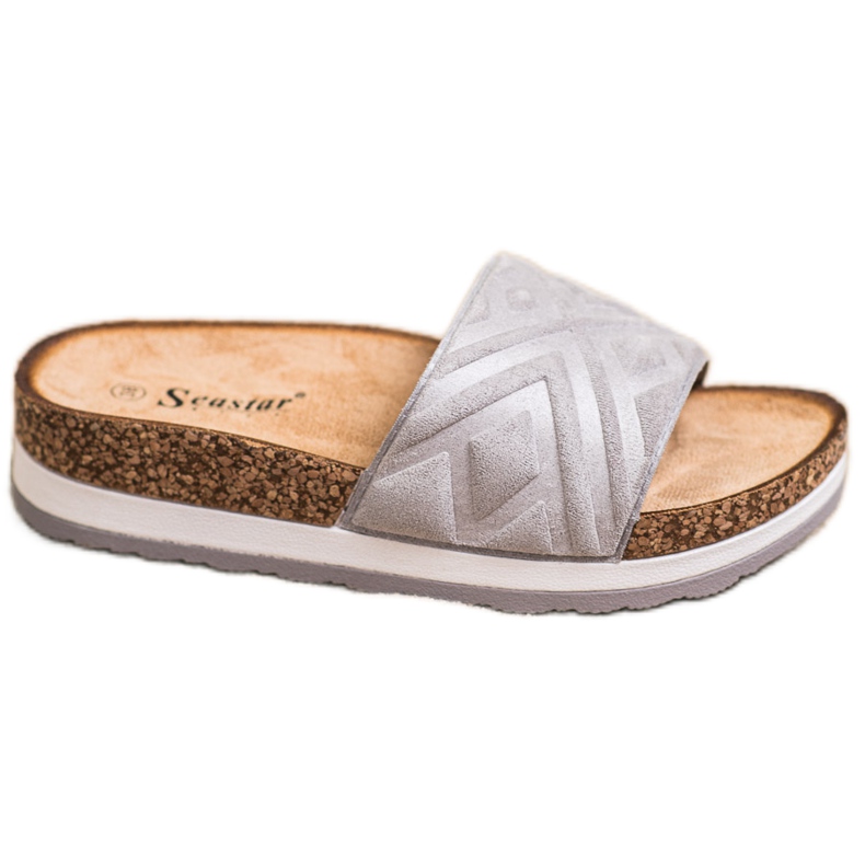 Seastar Pantuflas clásicas de gamuza plata