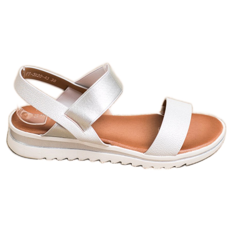 Best Shoes Sandalias sin cordones de moda plata
